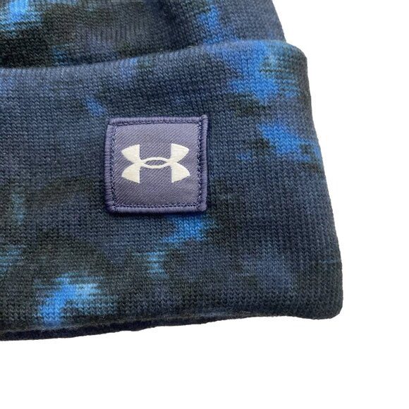 UNDER ARMOUR Men's Rib Knit Tie-Dye Beanie Hat Skull Watch Ski Cap Blue New - Picture 5 of 15